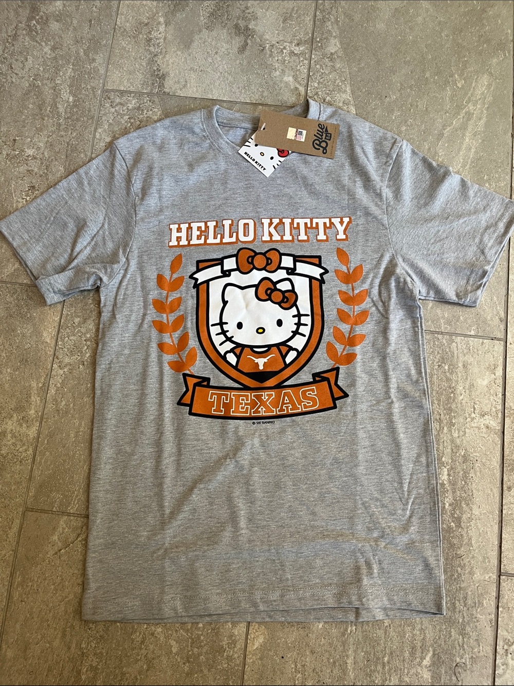 Hello Kitty Gray and Orange University of Texas Graphic Tee
